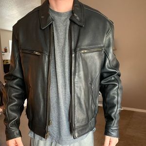 Mens, Heavy “Biker” Black Leather Jacket.